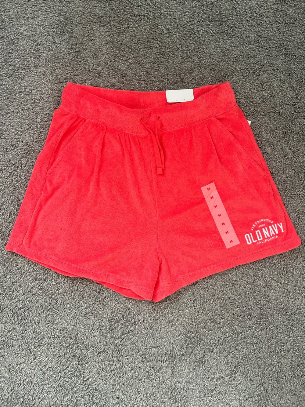 Old Navy Women's Bright Red Terry Drawstring Shorts